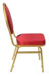 Банкетный стул Квин 20мм - золотой, красная корона, стальной каркас, обивка жаккард, наполнитель литой ППУ
