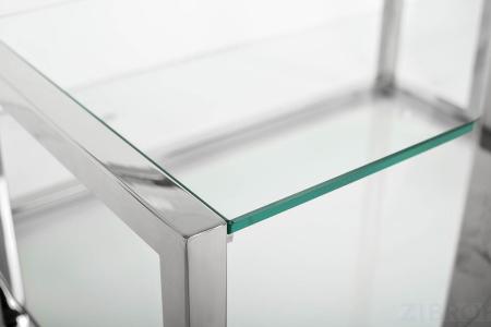 Стеллаж с прозрачным стеклом (хром)