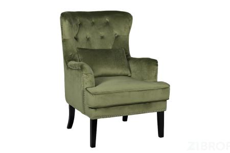 Кресло велюровое светло-зеленое (с подушкой)