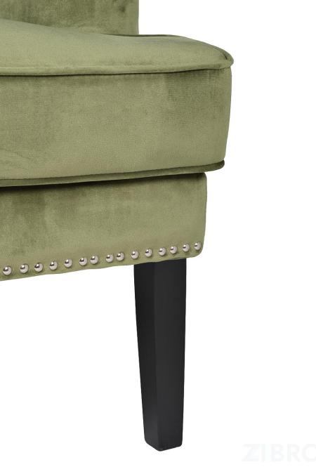 Кресло велюровое светло-зеленое (с подушкой)