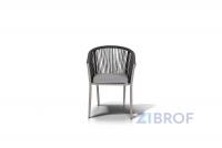 "Марсель" плетеный стул из полиэфирных лент, цвет темно-серый