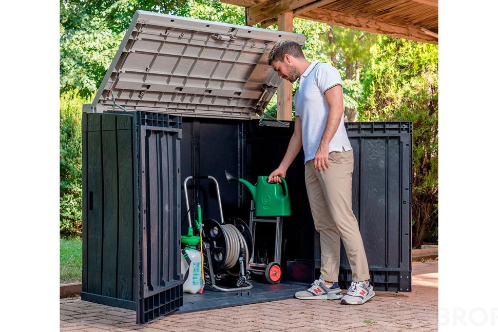 Ящик пластиковый TOOMAX STORA WAY PLUS XL 1270л, антрацит/светло-серый