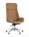 TopChairs Crown офисное для руководителя коричневое, обивка экокожа, металлический каркас