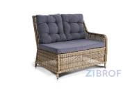 Бергамо, плетеный левый модуль дивана, соломенный