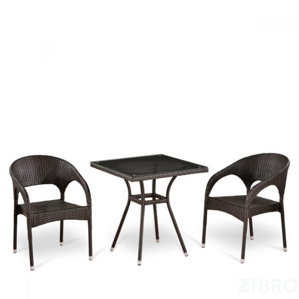 Комплект плетеной мебели T282BNT-W53/Y90C-W51 Brown 2Pcs