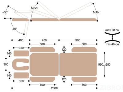 Массажный стол c электроприводом X103КP