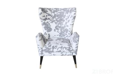 Кресло серо-белое с ушками