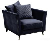 Кресло Sorrento велюровое темно-синее