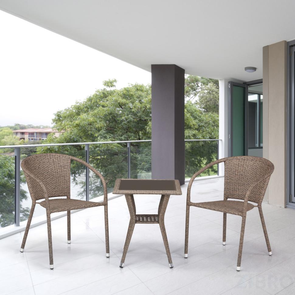 Комплект мебели из иск. ротанга T25B/Y137C-W56 Light brown (2+1)