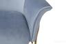 Кресло велюровое серо-голубое на металлических ножках