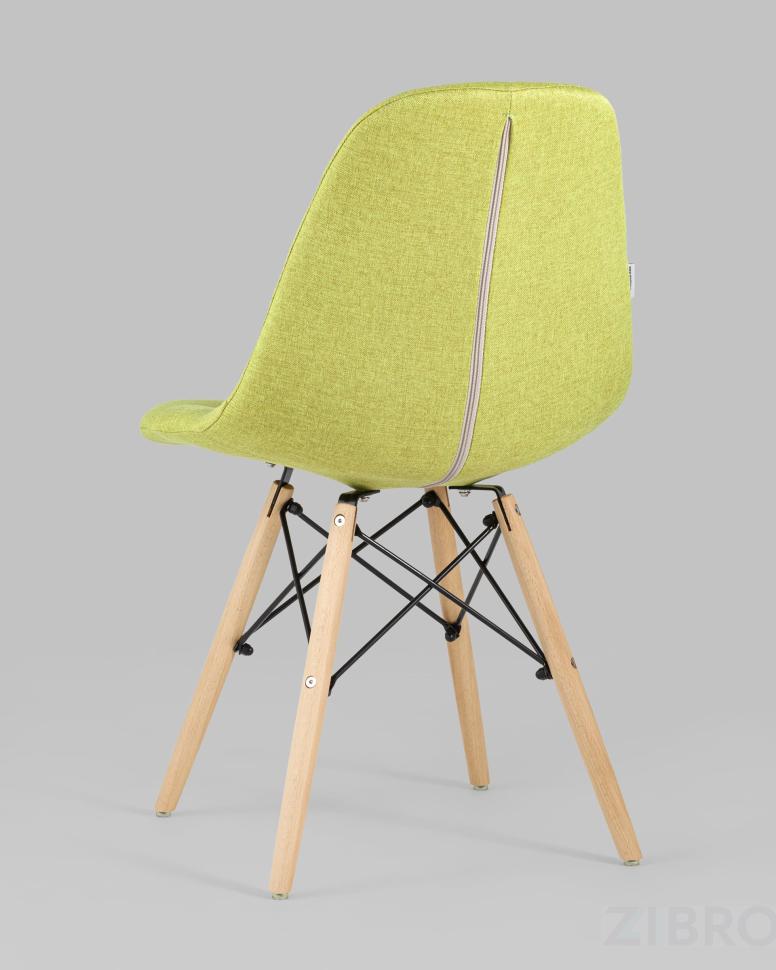 Стул DSW SOFT оливковый обивка рогожка ножки массив бука металлический каркас