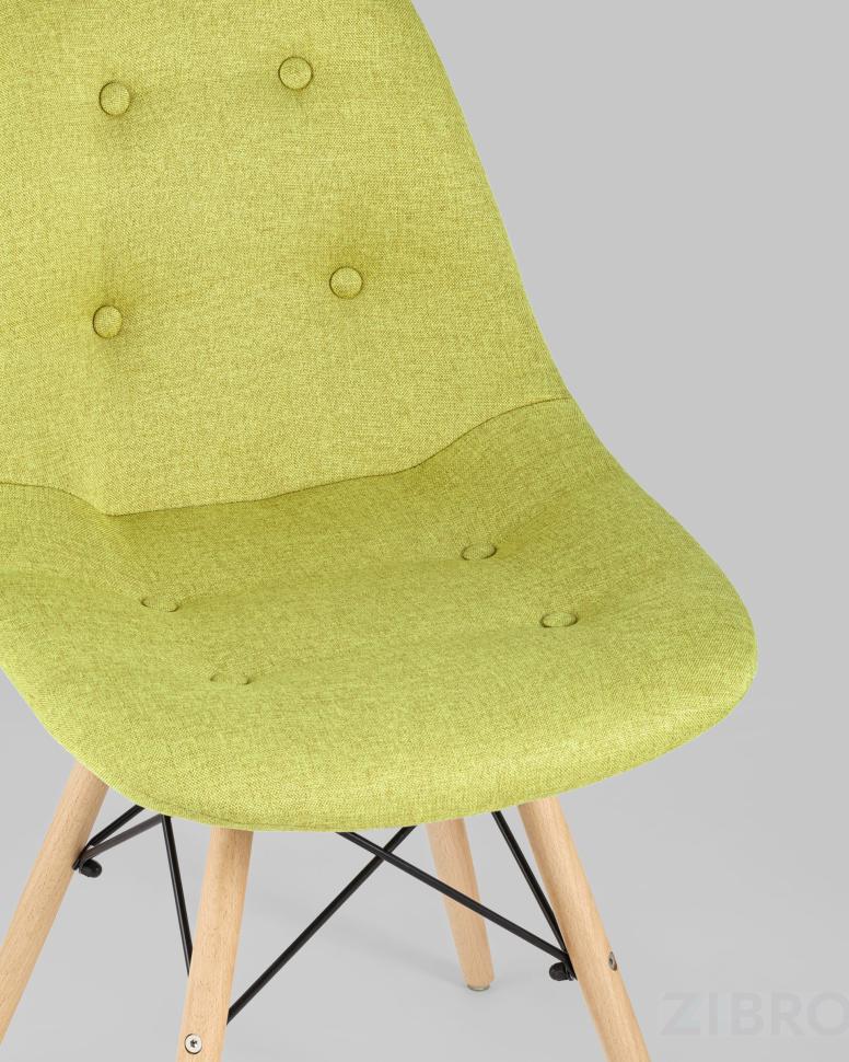 Стул DSW SOFT оливковый обивка рогожка ножки массив бука металлический каркас