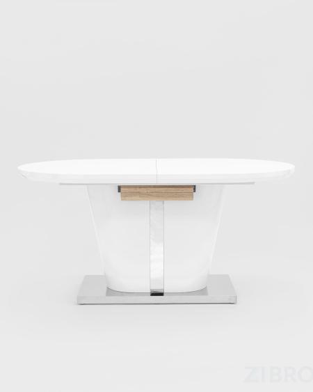 Стол обеденный белый Мулен, столешница раскладная, размеры 160 (220)* 90 см