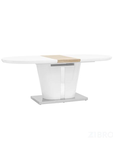 Стол обеденный белый Мулен, столешница раскладная, размеры 160 (220)* 90 см