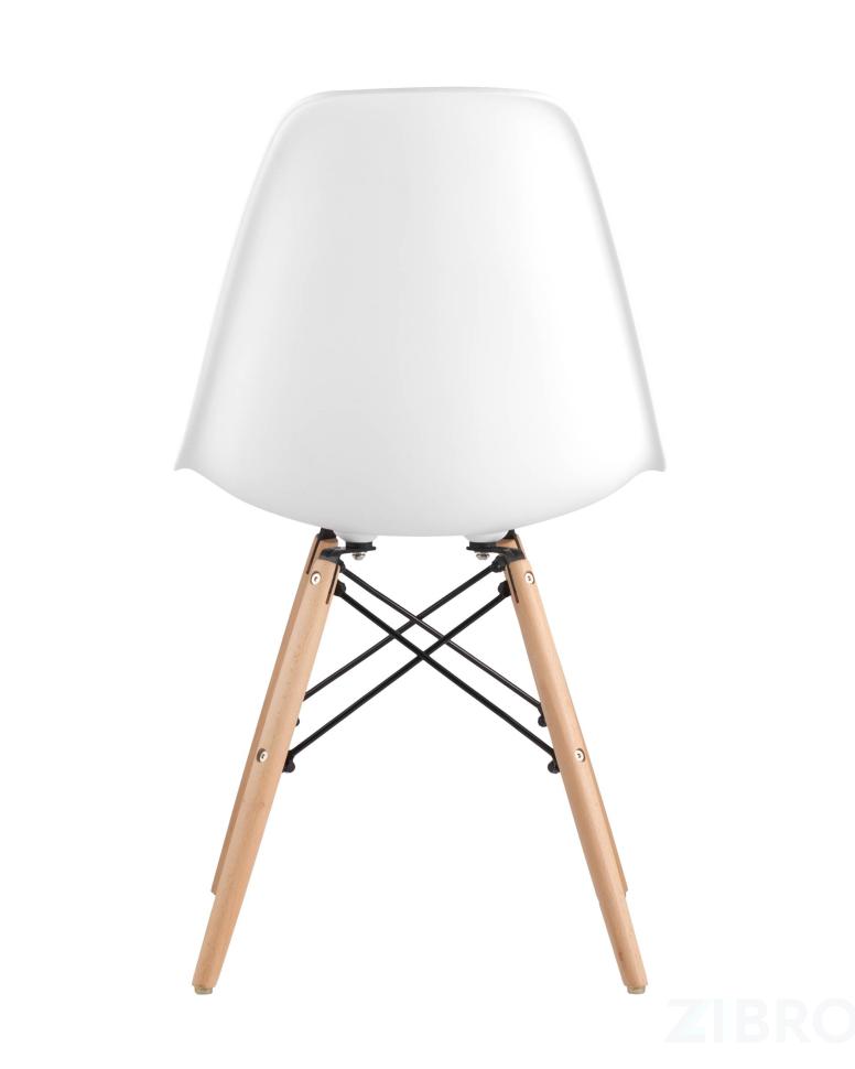 Стул Style DSW белый, литой полипропилен, стальной каркас, натуральный массив бука