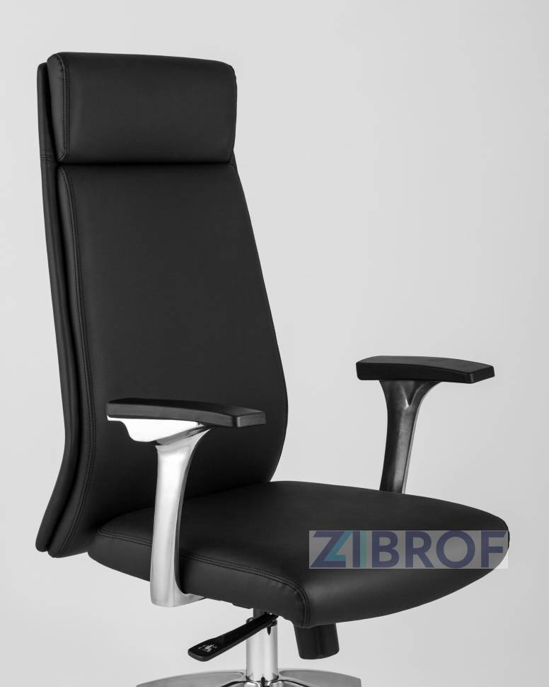 для руководителя TopChairs Armor офисное черное обивка экокожа крестовина металл