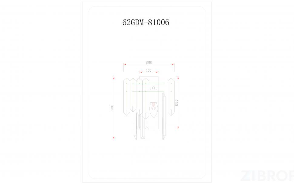 62GDM-81006 Бра VIittoria S золото 20*34см