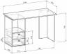 Стол письменный Прайм-43 дуб сонома MAS_STL-PRAIM-43-DS