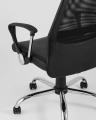 Компьютерное кресло TopChairs Bonus офисное черное в обивке из экокожи и сетки, механизм качания Top Gun