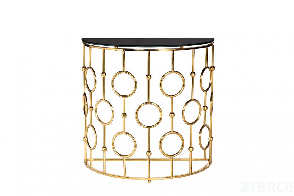 GY-CST8040GOLD Консоль стекло черн/золото 78*40*77см