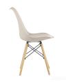 Стул Eames Soft бежевый обеденный сиденье экокожа ножки из массива бука