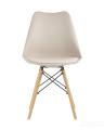 Стул Eames Soft бежевый обеденный сиденье экокожа ножки из массива бука
