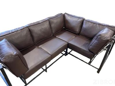 Диван Лофт угловой 2400ш1800г800в450с, кожзам - Конзас 10 brown