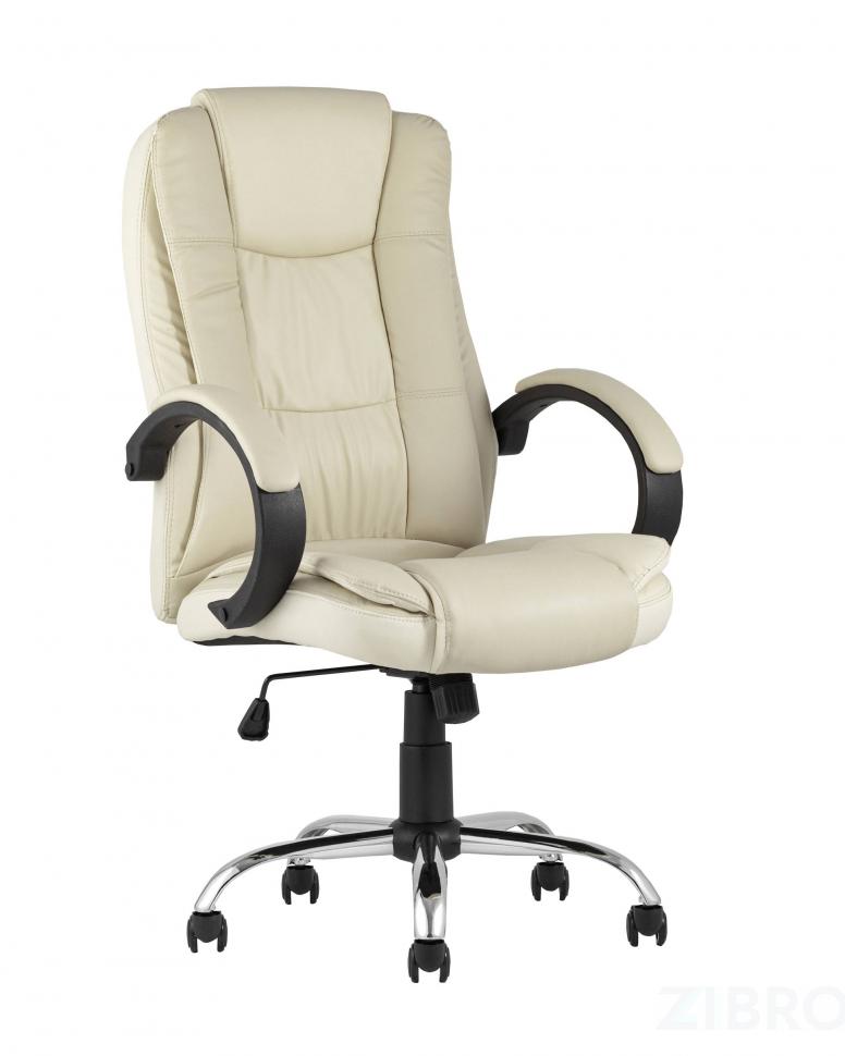 Компьютерное кресло TopChairs Atlant офисное бежевое обивка экокожа, механизм качания Top Gun