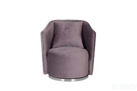 Кресло Verona вращающееся велюровое лиловое/хром