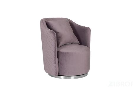 Кресло Verona вращающееся велюровое лиловое/хром