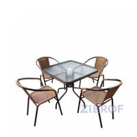Комплект мебели  Николь-2LB TLH-037С-TLH070SR-70x70 Light Beige (4+1)
