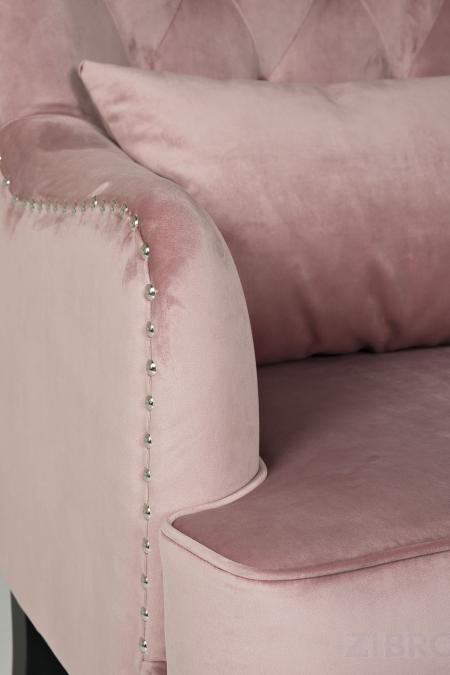 Кресло Rimini велюровое пыльная роза