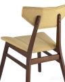 Комплект из четырех стульев TOR желтая мягкая обивка, деревянный каркас из массива гевеи