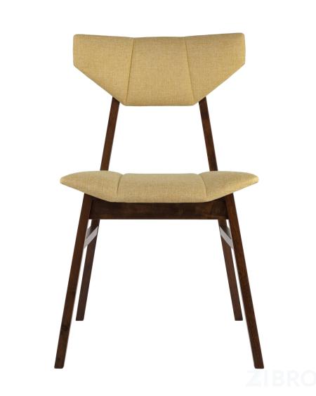 Комплект из четырех стульев TOR желтая мягкая обивка, деревянный каркас из массива гевеи