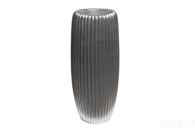 ZS2062-27SL Кашпо серебристое с полосками d30*69см