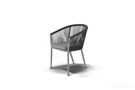 "Марсель" плетеный стул из синтетических лент, цвет темно-серый