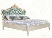 Кровать Милано MK-1860-IV двуспальная с кристаллами (цвет патины: золото) 181х201 см Слоновая кость