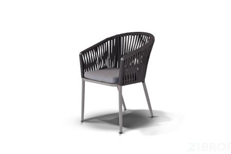 "Бордо" плетеный стул из синтетических лент, цвет темно-серый