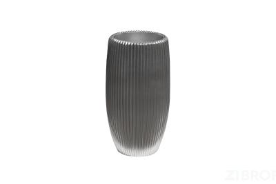 ZS2062-19SL Кашпо серебристое с полосками d26*49см