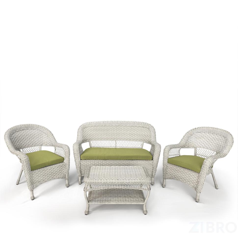 Комплект плетеной мебели LV130 White/Green