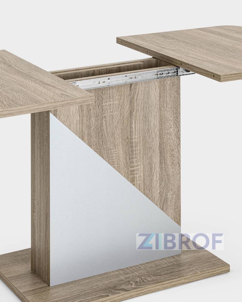 Стол раскладной Accent 110-145*69 темное дерево, серый