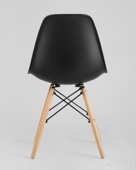 Eames стол черный D80, 2 черных стула