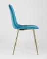 Стул Валенсия велюр аквамарин золотые ножки
