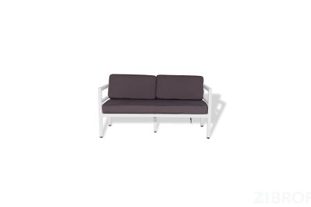 "Эстелья" диван двухместный, каркас из алюминия. Размер 1480х780х730 мм