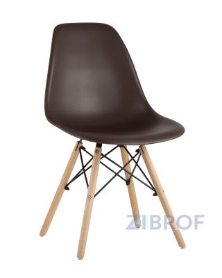 Стул Style DSW коричневый, высокопрочный литой полипропилен, сталь, натуральный массив бука