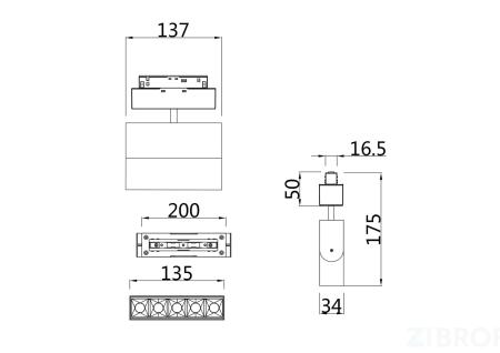 Трековый светильник Technical TR015-2-10W4K-W