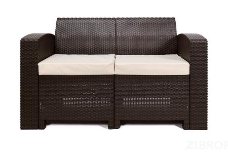 Rattan premium, диван двухместный, венге (2-х местная подушка)