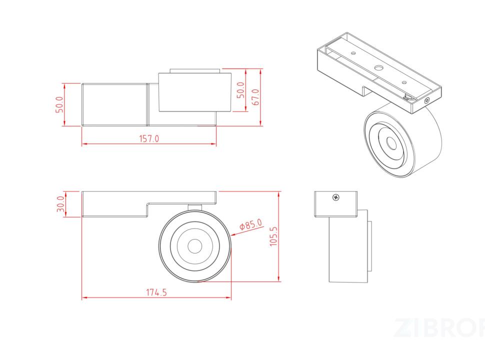 Потолочный светильник Technical C062CL-L12B4K