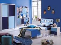 Спальня Bambino MK-4622-BL (кровать/МК-4600, тумбочка/МК-4601, шкаф/МК-4602) 0х0х0 Синий/Белый