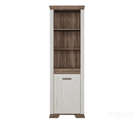 Стеллаж комбинированный Marselle REG1DL дуб сонома темный, ясень снежный BRW_70004457